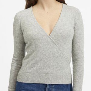 Everlane Cashmere Wrap Sweater in Pewter Twist